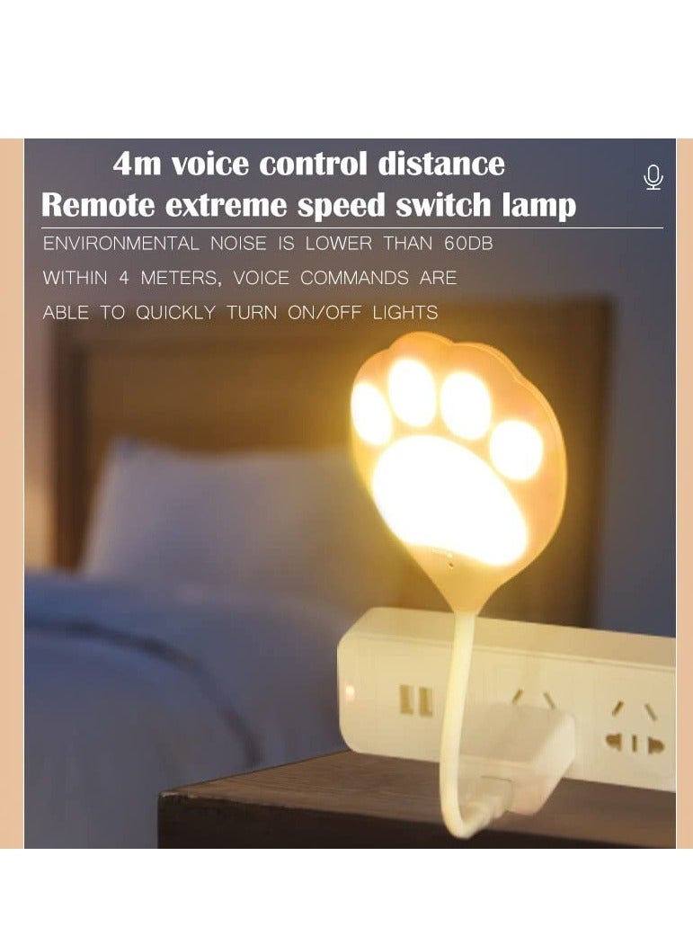 SYOSI USB LED Night Light Lamp, Dimmable Bedside Reading Light with Voice Activated Control for Kids Bedroom, Smart LED Desk Lamp with Timer and Portable Gooseneck for Home Office Room Table - Image 3