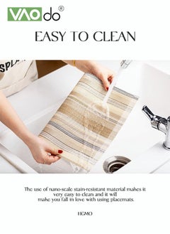 VAOdo 6PCS Placemat High-quality PVC Material Striped Shape Heat Insulation Oil-proof Not Easy to Mold Suitable for Home Hotels Restaurants Cafes Etc  - Image 5