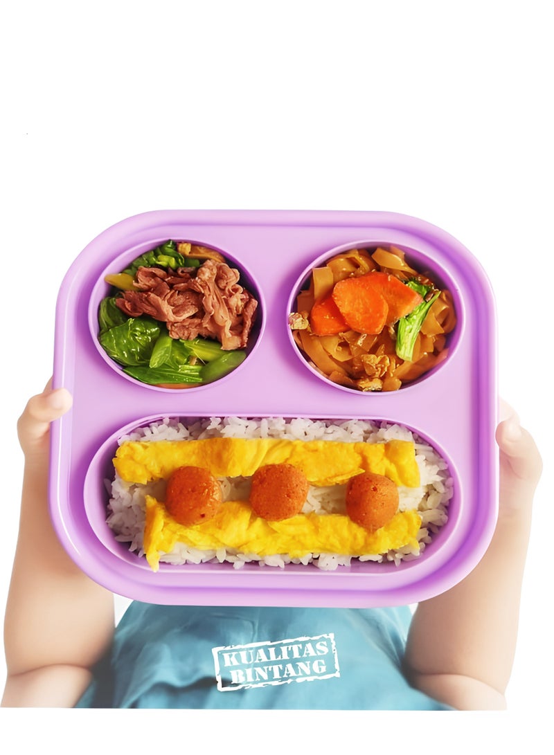 Lion Star Kids Bento Lunch Box with 3 Compartment Dishware Safe Leakproof BPA Free | Lunch Box For School Kids Assorted Color - Image 5
