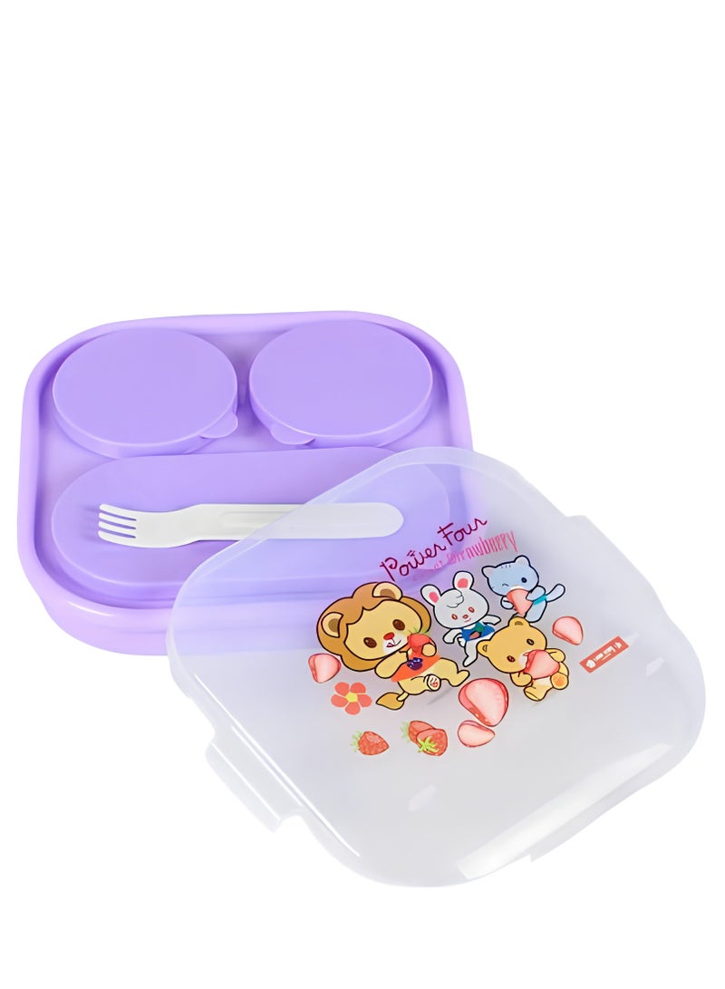 Lion Star Kids Bento Lunch Box with 3 Compartment Dishware Safe Leakproof BPA Free | Lunch Box For School Kids Assorted Color - Image 3