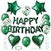WEIKA 27 Pcs Green Birthday Decorations 3D Letters Green Happy Birthday Balloon Banner Pentagram Heart Foil Balloons Confetti Balloons Kit For Boys Girls Party Supplies - Image 2