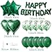 WEIKA 27 Pcs Green Birthday Decorations 3D Letters Green Happy Birthday Balloon Banner Pentagram Heart Foil Balloons Confetti Balloons Kit For Boys Girls Party Supplies - Image 4