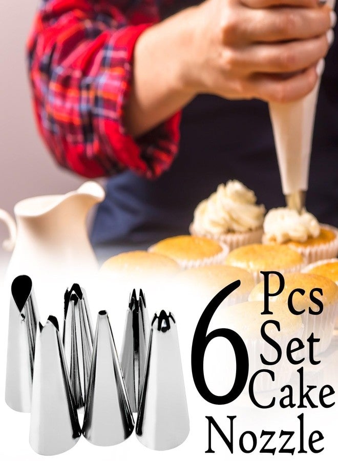 Drumstone 6pcs Icing Nozzle Set – Stainless Steel Cake Decorating Tools for Beginners & Professionals - Image 3