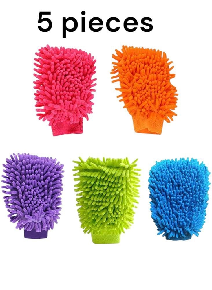 Generic Useful microfiber car cleaning gloves for all types of cars - 5 pieces  - Image 1