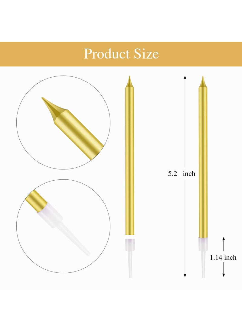RTYY - 12 Count Birthday Candles Electroplate Birthday Candles Set Long Thin Cake Candles Slow Burning Candles for Birthday, Wedding, Lucky Party Decoration(Gold+Rose Gold) - Image 1