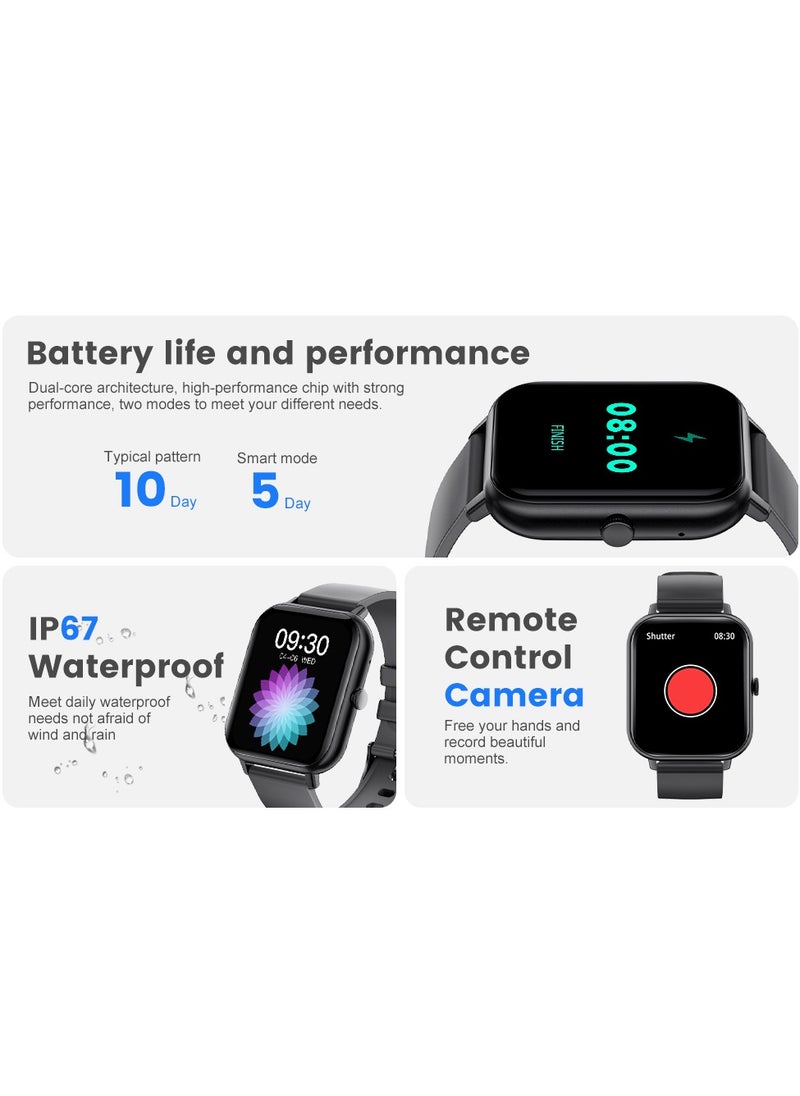 Generic - 1.85-inch Smartwatch with Answer/Make Calls, Fitness Tracker Heart Rate Monitor, Sleep Monitor, Step Counter with 21 Sports Modes, IP68 Waterproof Smart Watch for Android/iPhones - Image 1