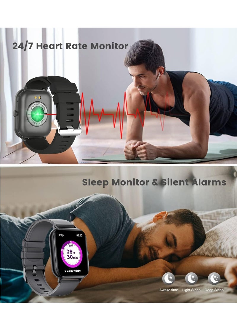 Generic - 1.85-inch Smartwatch with Answer/Make Calls, Fitness Tracker Heart Rate Monitor, Sleep Monitor, Step Counter with 21 Sports Modes, IP68 Waterproof Smart Watch for Android/iPhones - Image 1