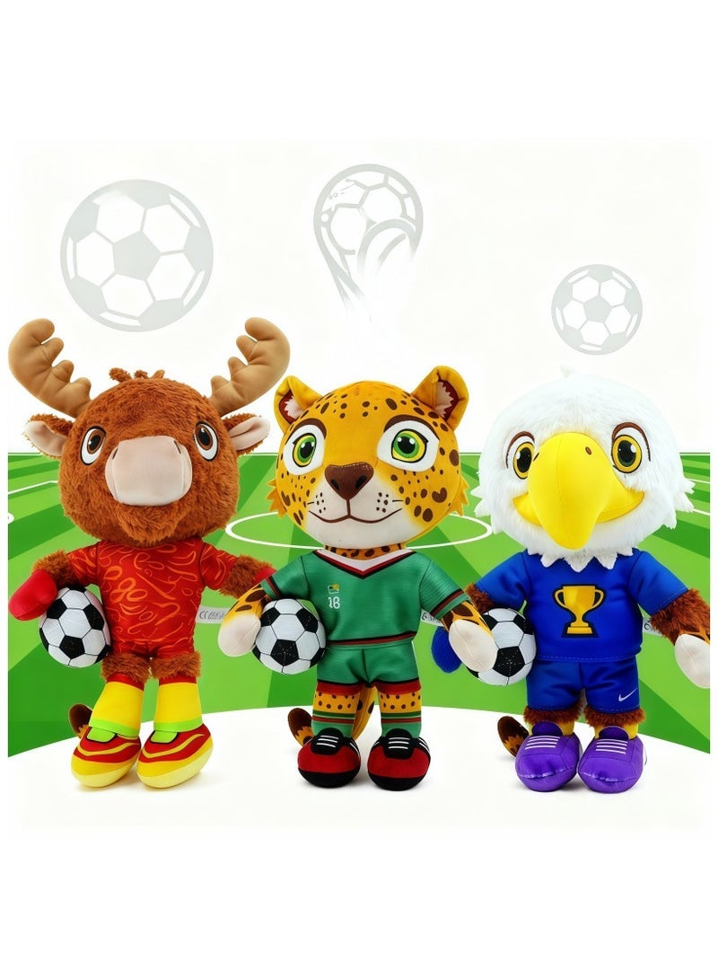 general World Cup Mascot Plush Keychain Set Soft Stuffed Hanging Ornaments for Bags Collectible Gift for Soccer Fans - Image 2