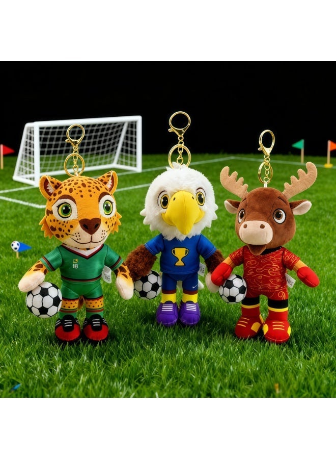 general World Cup Mascot Plush Keychain Set Soft Stuffed Hanging Ornaments for Bags Collectible Gift for Soccer Fans - Image 1