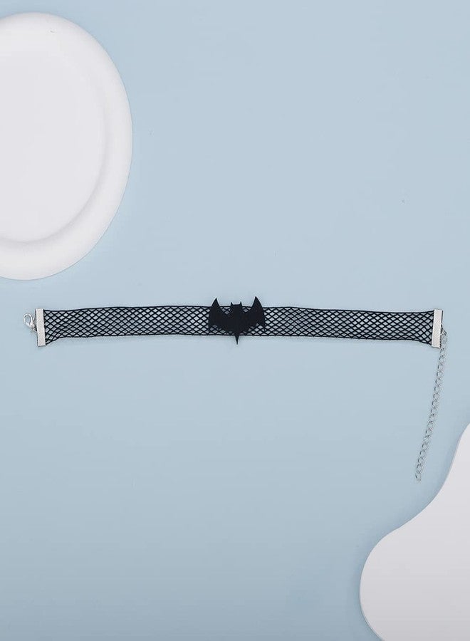 BERYUAN Gothie Halloween Black Necklace Cute Bat Choker Necklace for Women Steampunk Choker Costume for Women(Black 2) - Image 5