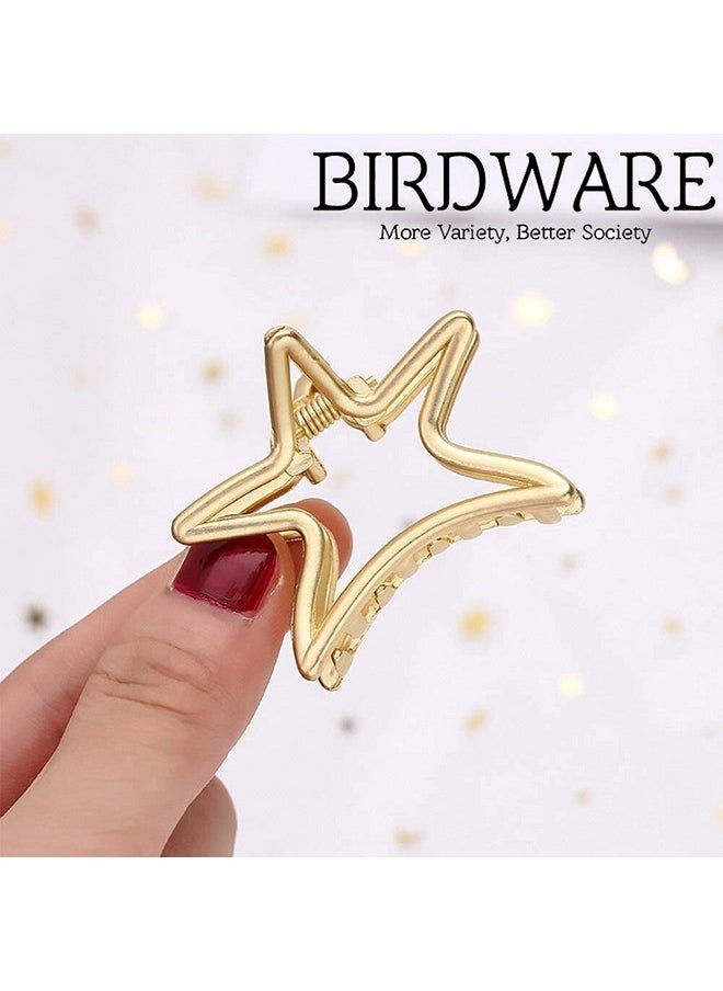 BIRDWARE Medium Size Metal Hair Clips For Gitrls And Women Clutchers Golden Silver Bronze Butterfly Minimalist Dainty Geometric Clamps Hairties (Pack Of 5)  - Image 3