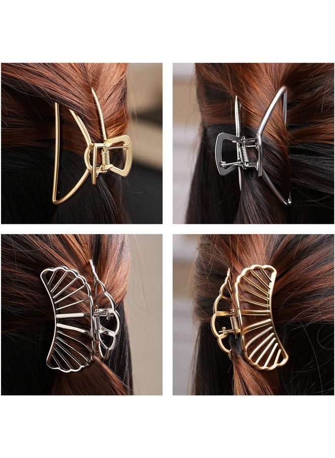 BIRDWARE Medium Size Metal Hair Clips For Gitrls And Women Clutchers Golden Silver Bronze Butterfly Minimalist Dainty Geometric Clamps Hairties (Pack Of 5)  - Image 5