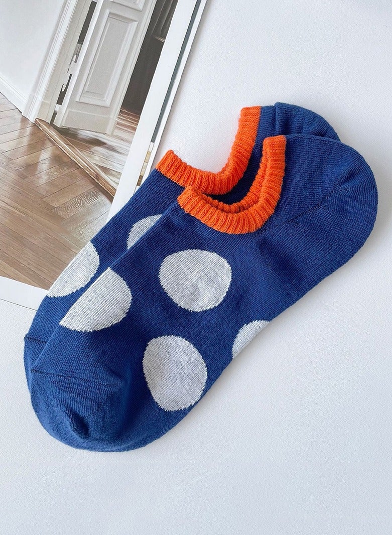 1 Pair Cute Polka dots Ankle Socks Simple Circles Casual Cotton Low Cut socks Fashion Knitted Crew Socks for Girl Women - Image 2