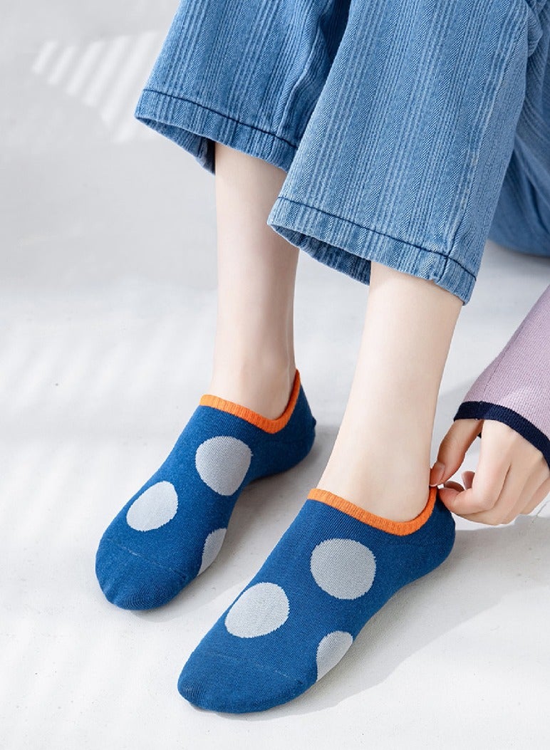 1 Pair Cute Polka dots Ankle Socks Simple Circles Casual Cotton Low Cut socks Fashion Knitted Crew Socks for Girl Women - Image 3