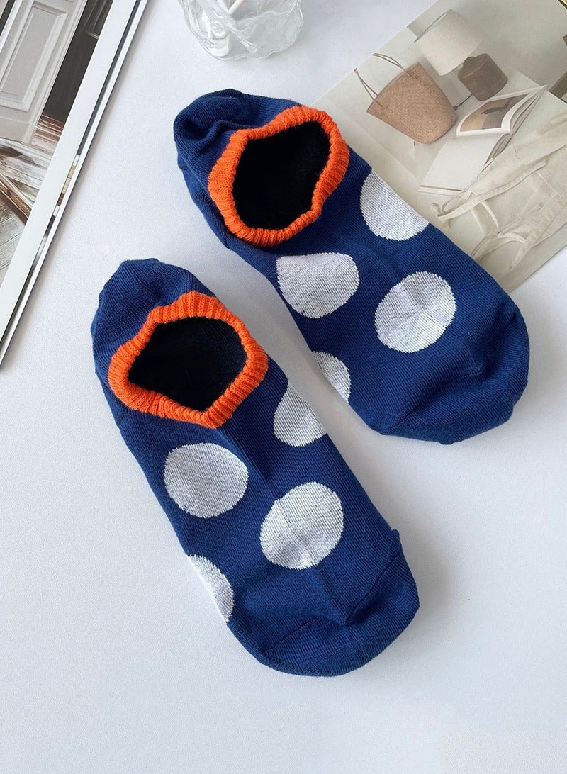 1 Pair Cute Polka dots Ankle Socks Simple Circles Casual Cotton Low Cut socks Fashion Knitted Crew Socks for Girl Women - Image 5