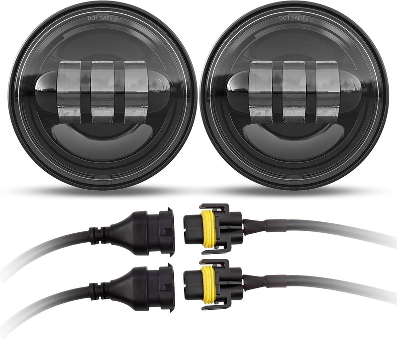 XPCTD 4.5 Inch LED Round Passing Driving Lamps Fog Lights for Harley Motorcycles - Image 1