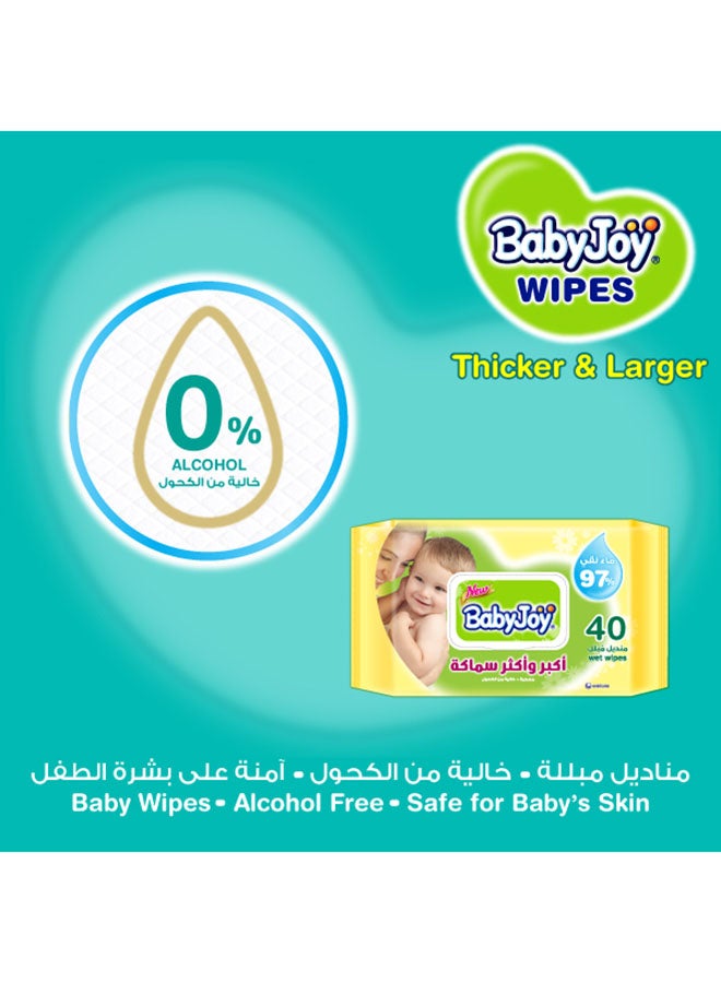 بيبي جوي مناديل مبللة سميكة وكبيرة ومعطرة، 40 منديل - Image 2
