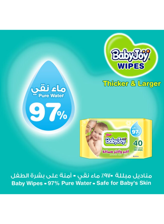 بيبي جوي مناديل مبللة سميكة وكبيرة ومعطرة، 40 منديل - Image 4