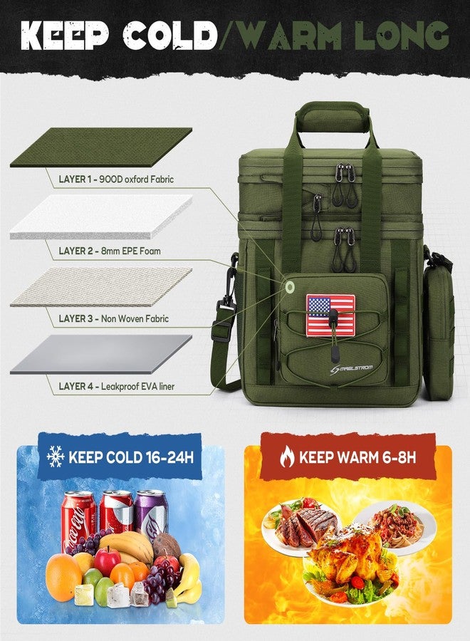 Maelstrom Tactical Lunch Box, 23 L Insulated Lunch Bag for Men, Expandable Double Deck Lunch Cooler Bag,Large Leakproof Soft Lunch Tote with Detachable MOLLE Bags, for Adult Women Work,Picnic - Image 3