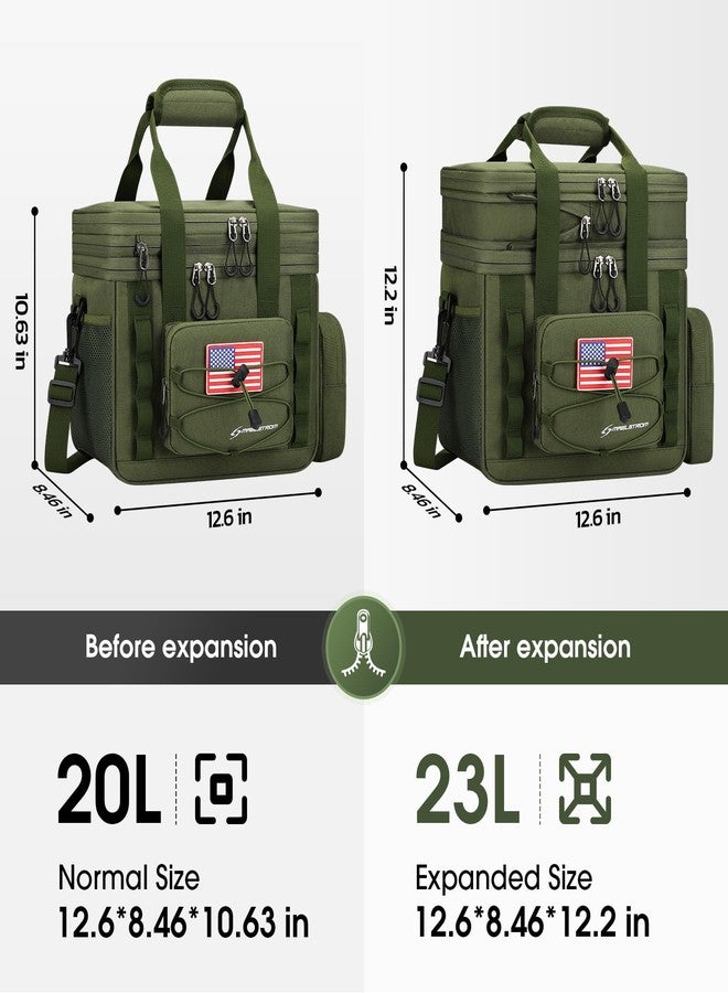 Maelstrom Tactical Lunch Box, 23 L Insulated Lunch Bag for Men, Expandable Double Deck Lunch Cooler Bag,Large Leakproof Soft Lunch Tote with Detachable MOLLE Bags, for Adult Women Work,Picnic - Image 2