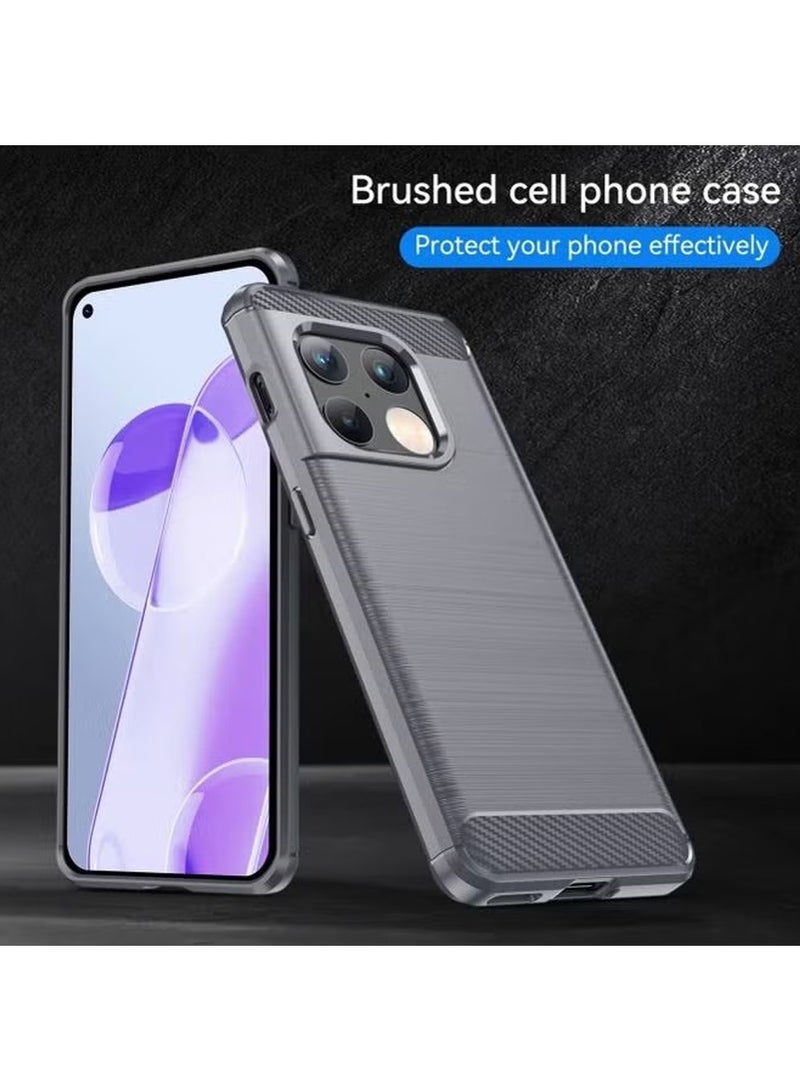 OnePlus 10 Pro Case Cover Soft TPU Carbon Fiber Texture Anti-Scratch Shockproof Phone Back Protector Accessory Ultra Slim Anti-Drop Rugged Bumper Cover for OnePlus 10 Pro - Image 4