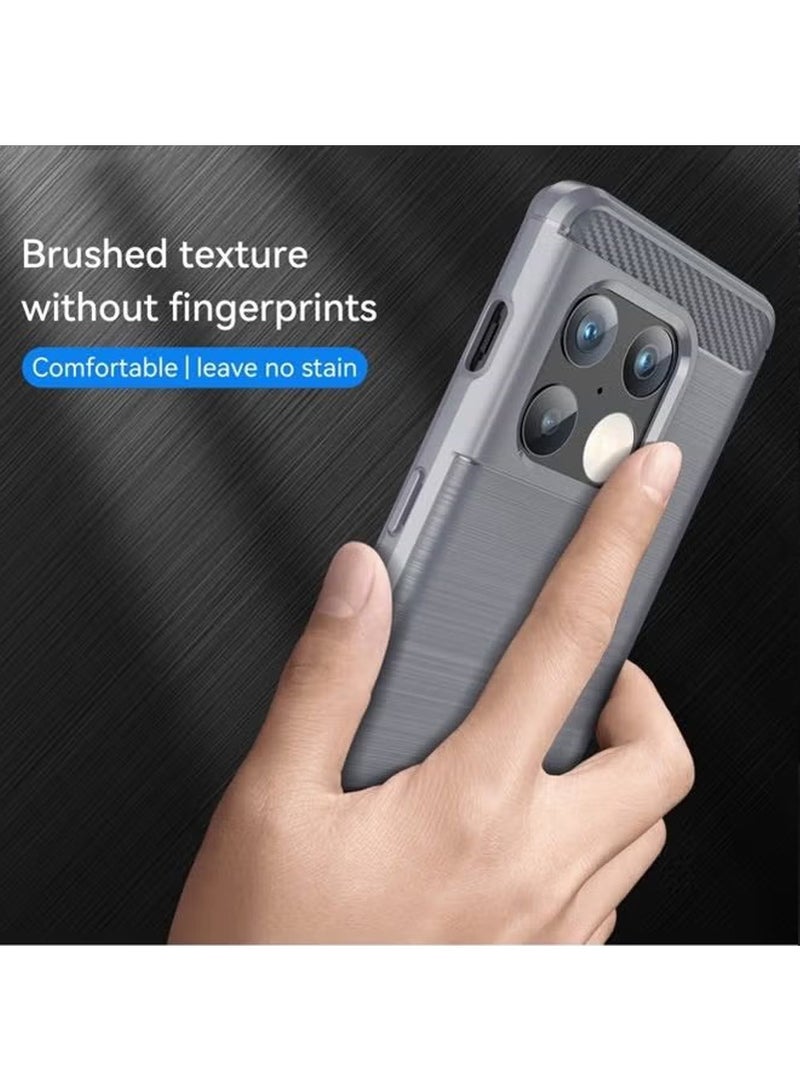 OnePlus 10 Pro Case Cover Soft TPU Carbon Fiber Texture Anti-Scratch Shockproof Phone Back Protector Accessory Ultra Slim Anti-Drop Rugged Bumper Cover for OnePlus 10 Pro - Image 5