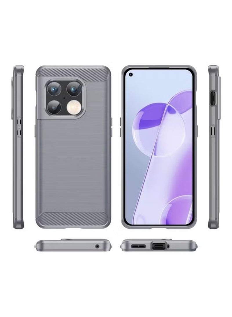 OnePlus 10 Pro Case Cover Soft TPU Carbon Fiber Texture Anti-Scratch Shockproof Phone Back Protector Accessory Ultra Slim Anti-Drop Rugged Bumper Cover for OnePlus 10 Pro - Image 2