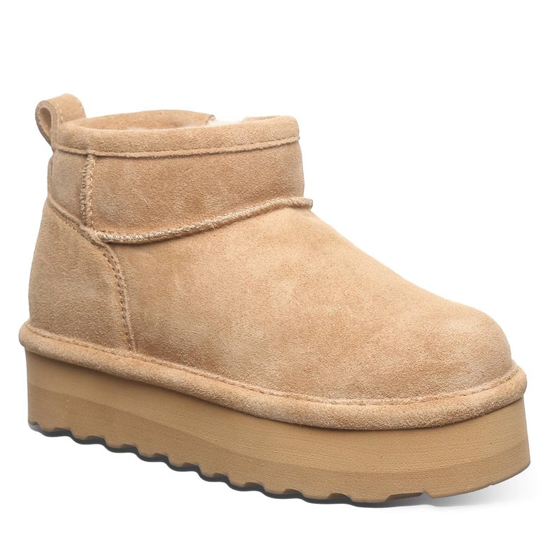 BEARPAW Retro Shorty Youth Iced Coffee Size 13 | Cozy Slip On Winter Boots for Kids | Winter Ankle Boots - Image 2