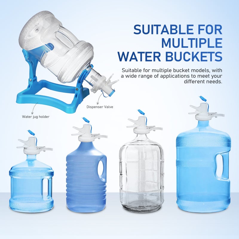 Water Jug Holder: Foldable Water Dispenser Stand With Wheels Heavy Duty Bottle Bracket Rack With For Home And Office - Image 5