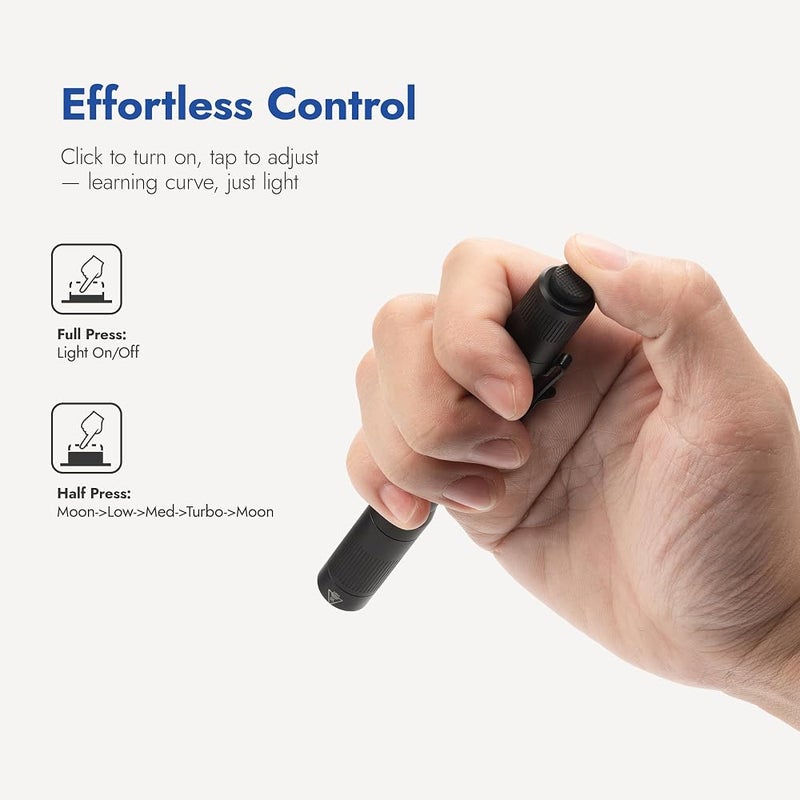 WUBEN PL01 Pen Light, 650 Lumen LED Flashlight Rechargeable, Pocket Size Pen Flashlight with Steel Pocket Clip, Compatible 2 AAA Battery, IP68 Waterproof, Penlight for Home, Emergencies, Inspection - Image 4