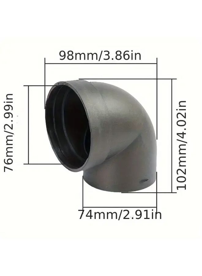 Black 75mm Exhaust Pipe Elbow Outlet Ventilation Fitting For Diesel Air Heaters - Image 2