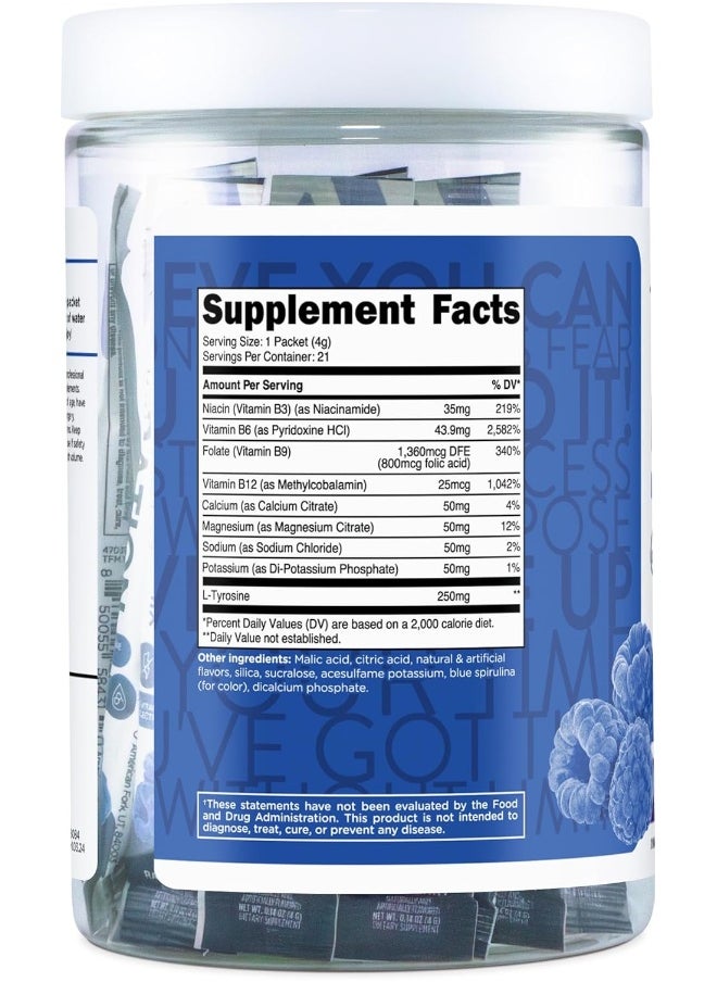 TransformHQ TransformHQ Hydration Drink Mix (21 Single-Serving Packets, Blue Raspberry) - Hydration Supplement Blend with Vitamins and Electrolytes  - Image 4