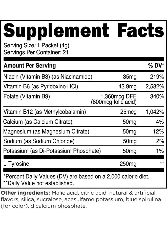 TransformHQ TransformHQ Hydration Drink Mix (21 Single-Serving Packets, Blue Raspberry) - Hydration Supplement Blend with Vitamins and Electrolytes  - Image 3