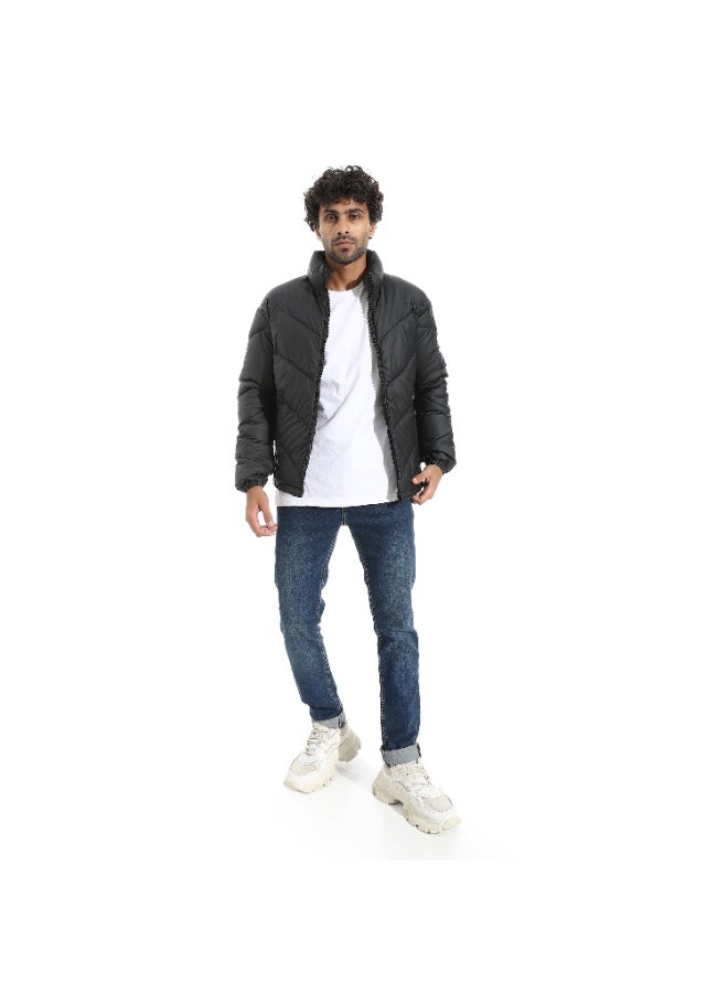 Pavone Men's Winter Puffer Jacket - Black - Image 5