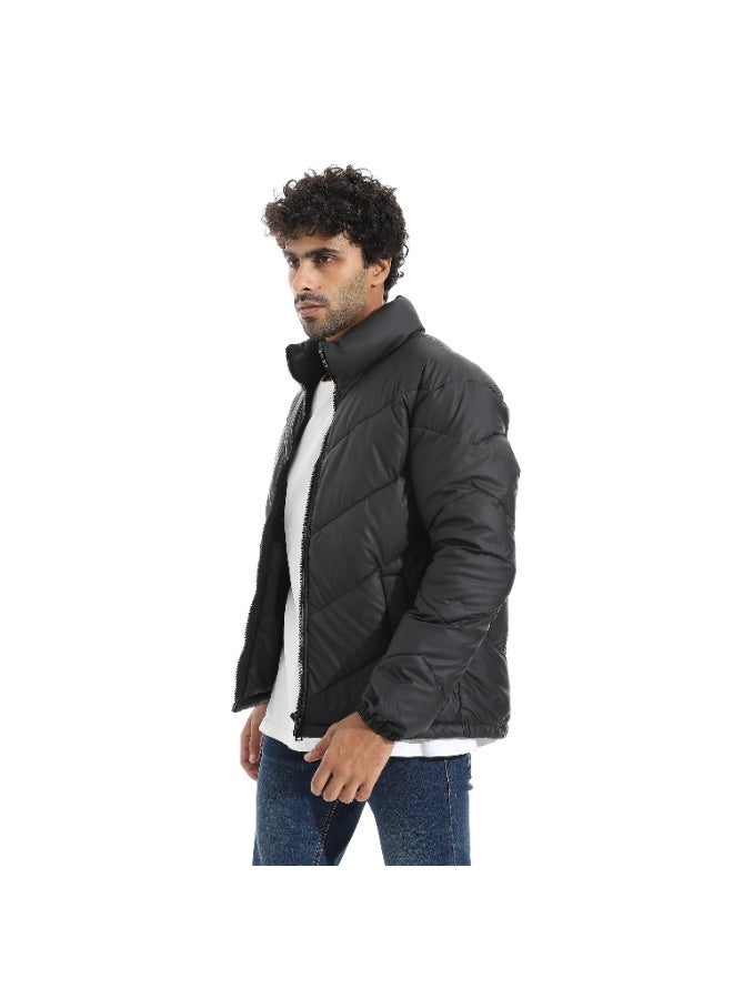 Pavone Men's Winter Puffer Jacket - Black - Image 4
