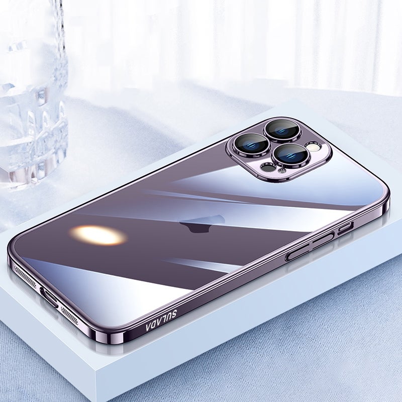 HuHa Protective Cover For iPhone 16 Pro SULADA JINGJIA Series Lens Protector Hard PC Phone Case(Dark Purple) - Image 1