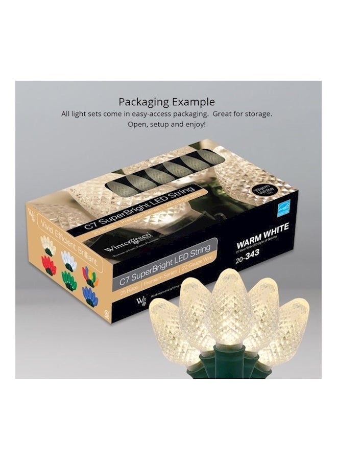 Loquat C7 LED Faceted Warm Prelamped Light Set White 8inch - Image 3