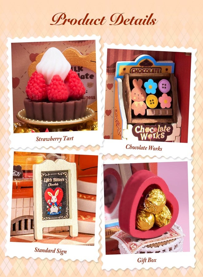 Rolife DIY Miniature House Kit 1:32 Chocolate Shop Diorama Dollhouse Tiny House Model Building Set, Hobby Crafts for Adults Gifts for Him Her - Image 2