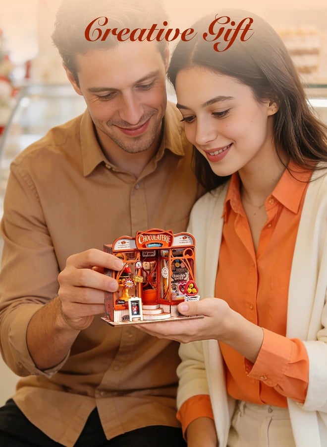 Rolife DIY Miniature House Kit 1:32 Chocolate Shop Diorama Dollhouse Tiny House Model Building Set, Hobby Crafts for Adults Gifts for Him Her - Image 4