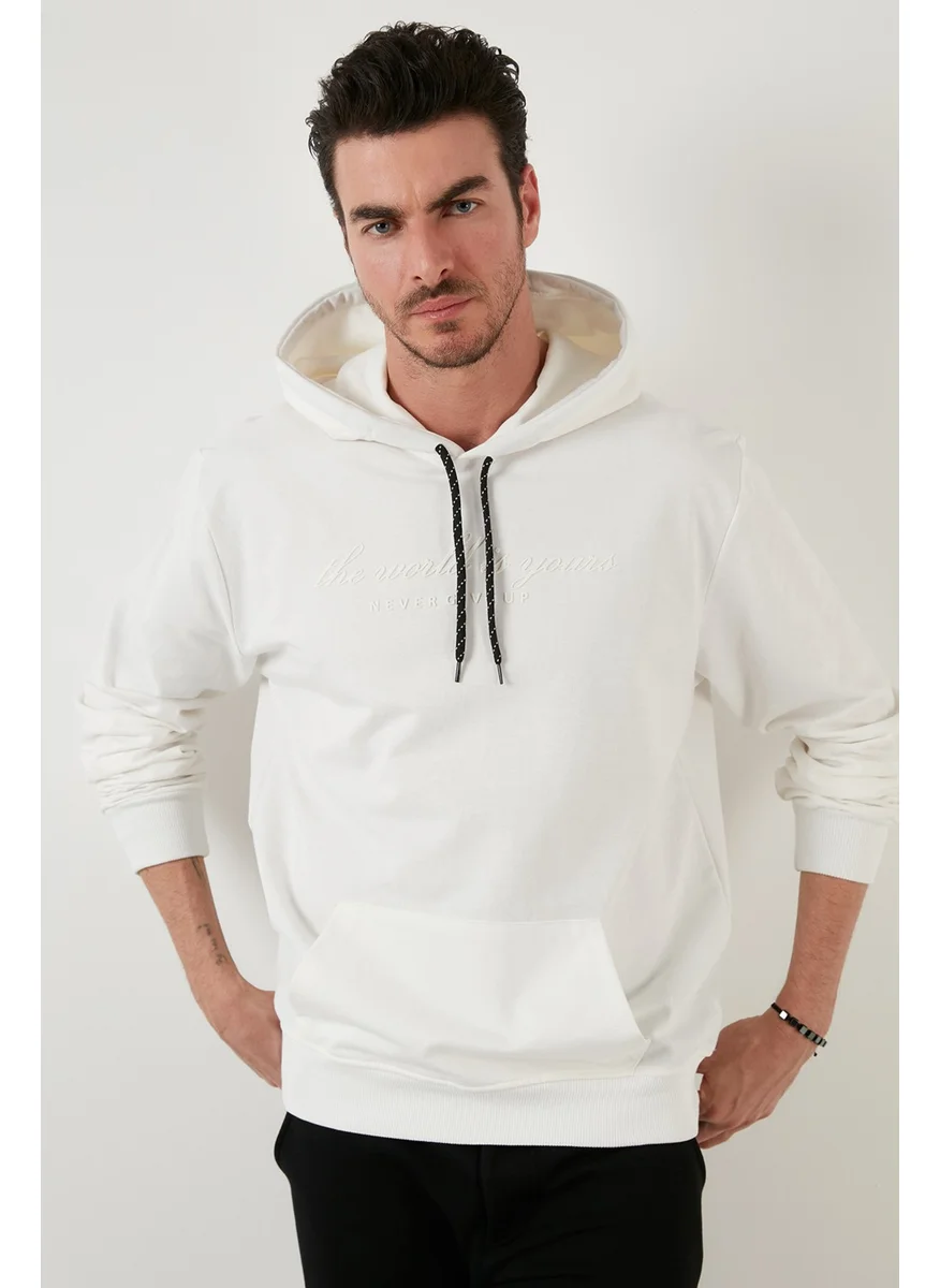 Buratti Slim Fit Printed Hooded Kangaroo Pocket Cotton Sweat Men's Sweat 5414018