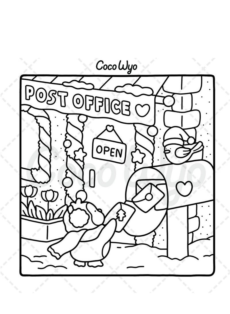 Comfy Days: Stress Relief Coloring Book for Adults & Teens - Cute Animal Characters in Cozy Hygge Scenes, Mindfulness Art Therapy for Relaxation & Anti-Anxiety (Cozy Spaces Series) - Image 5