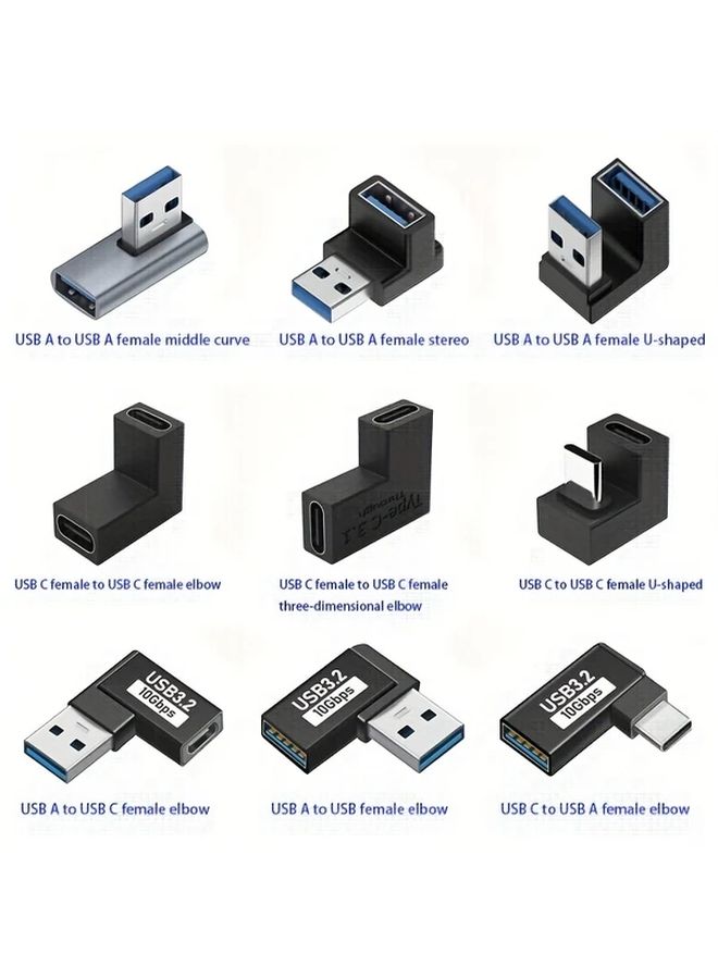 Two Pack USB Male To Female Middle Bend Connector For Phones Computers Tablets - Image 1