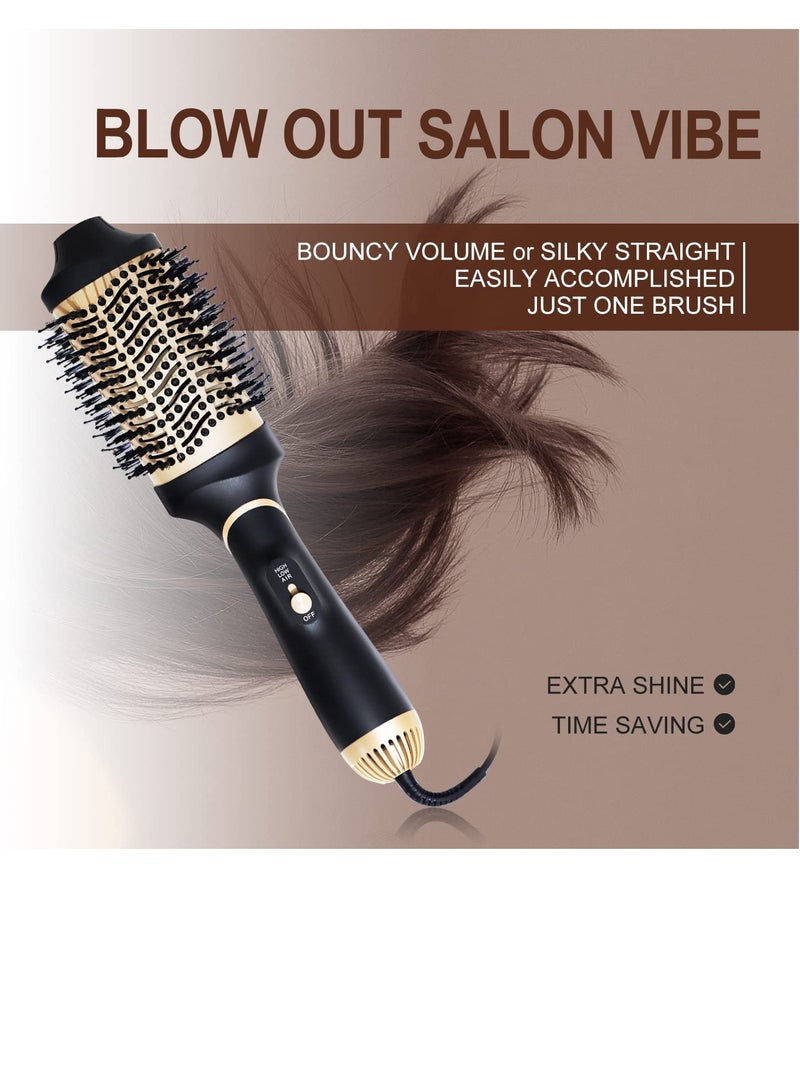 Hot Air Brush,Hair Dryer Brush, Professional Hair Dryer & Volumizer 3 in 1 Upgrade Anti-Scald Negative Ionic Technology Hair Straightener Brush,Salon Negative Ion Ceramic Electric Blow Dryer - Image 4