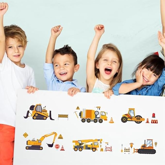 TERRIFI CONSTRUCTION TRUCK STICKERS, 24 SHEETS MAKE YOUR OWN TRUCK STICKERS, BOYS BIRTHDAY PARTY FAVORS, CONSTRUCTION THEMED GOODIE BAG STUFFERS, CHILDREN EXCHANGE GIFTS - Image 5