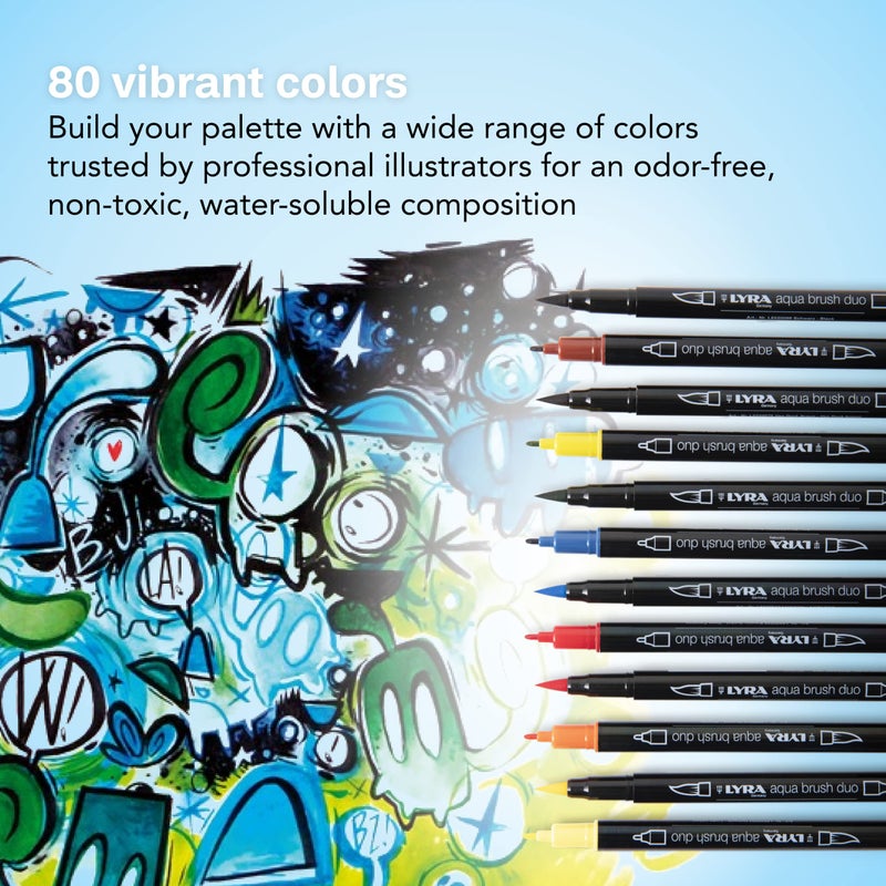 LYRA Aqua Brush Duo Brush Painters, Set of 24 Pens, Assorted Colors (6521240) - Image 3