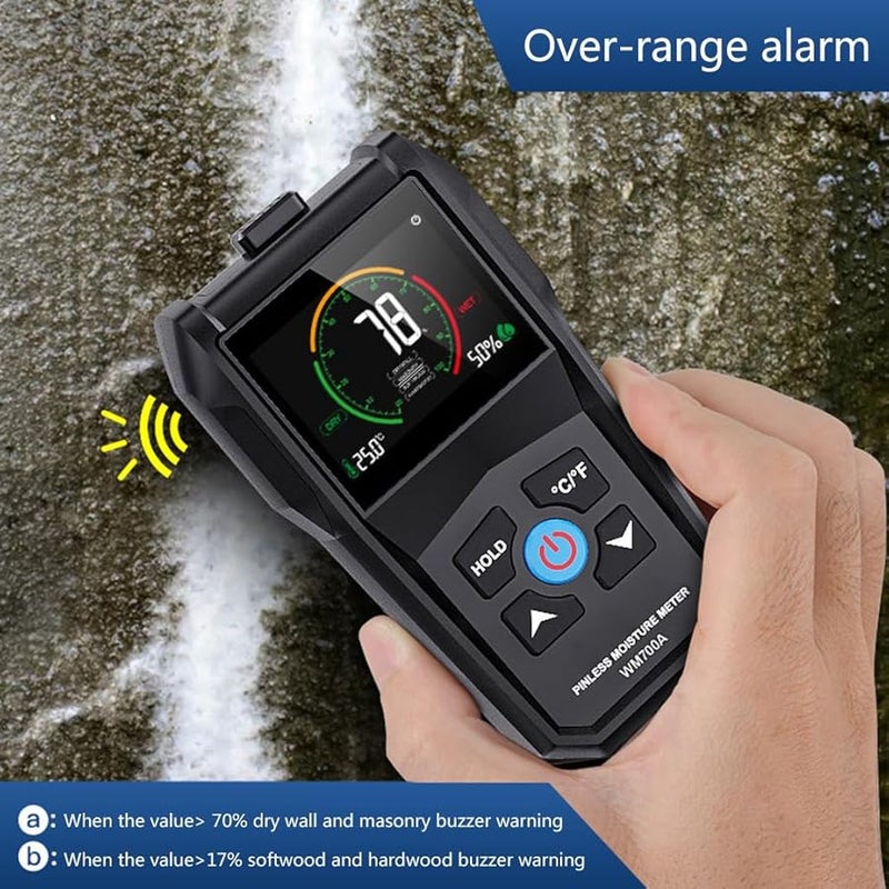 Digital Water Leak Detector with Alarm Data Hold Portable Moisture Meter Tester - Image 3