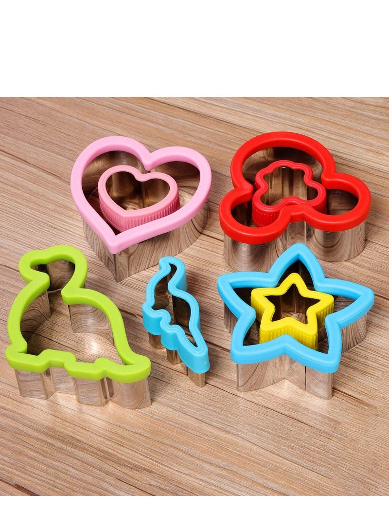 Oasisgalore Stainless Steel Sandwich Cutter Set, Dinosaur, Heart & Star Shapes, Food-Grade Cookie Molds (8 Pack, Large & Medium) - Image 3