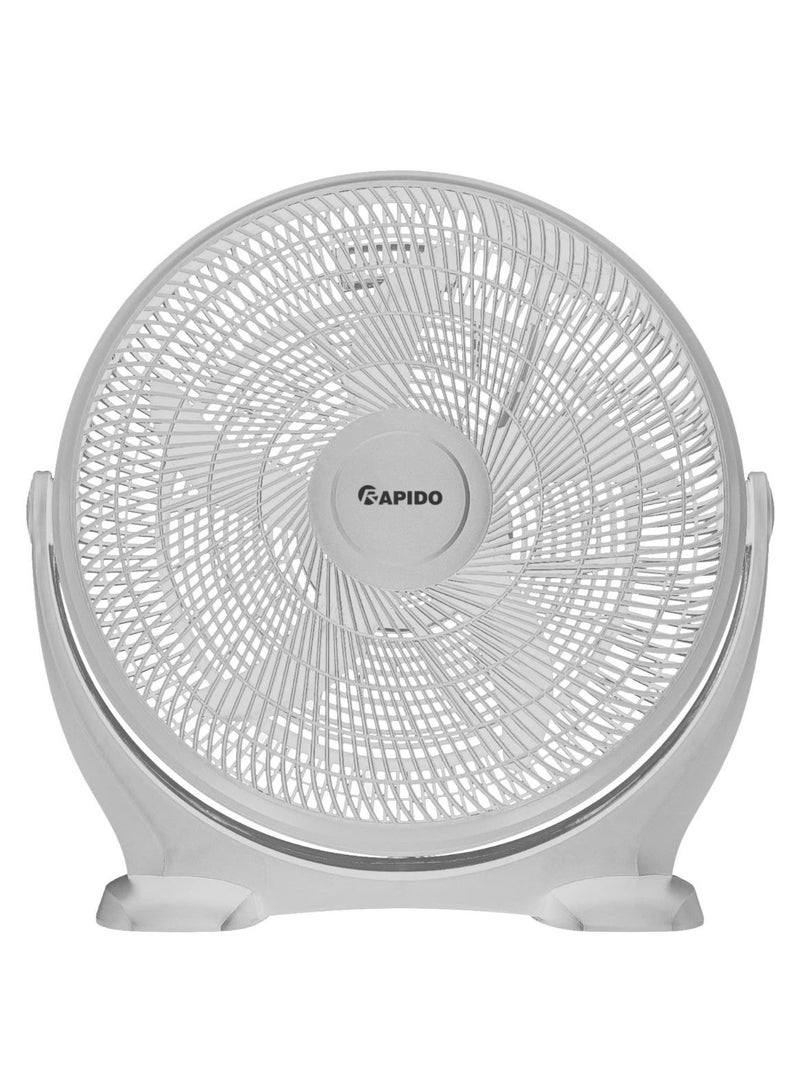 Rapido Floor Fan RWF-20AFM 50cm, 60W AC Motor, 3 Speed Settings, 5000 m³/h Airflow, 180° Oscillation, Lightweight Portable Fan, Beige - Image 1
