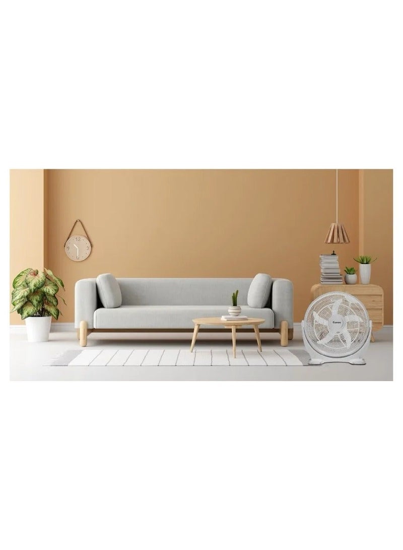 Rapido Floor Fan RWF-20AFM 50cm, 60W AC Motor, 3 Speed Settings, 5000 m³/h Airflow, 180° Oscillation, Lightweight Portable Fan, Beige - Image 4
