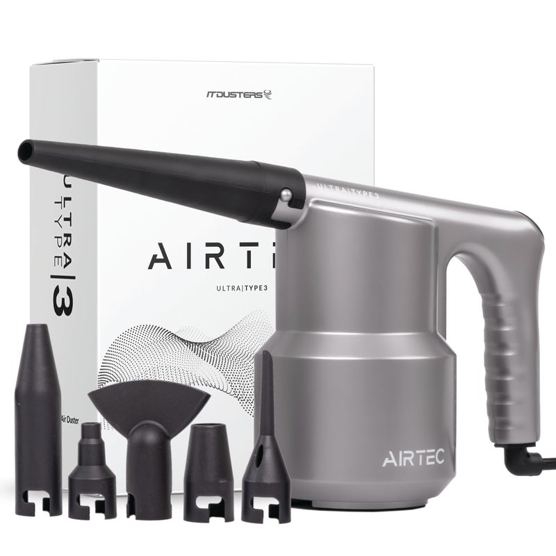 IT Dusters AirTec Ultra Electric Air Duster Blower for PC, Laptop, Console, Electronics and Home Cleaning, Environmental Alternative to Spray air can Duster Keyboard Cleaner (Type 3) - Image 1